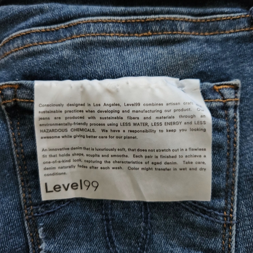 Level 99 Indigo Skinny Jeans Women’s Denim Jeggings Size 26 EUC - Picture 6 of 13